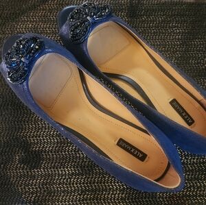 Alex Marie Blue Embellished Flats